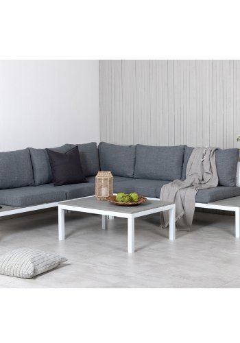 VENTURE DESIGN Odense sofast - gr hynder, gr aintwood og hvid aluminium