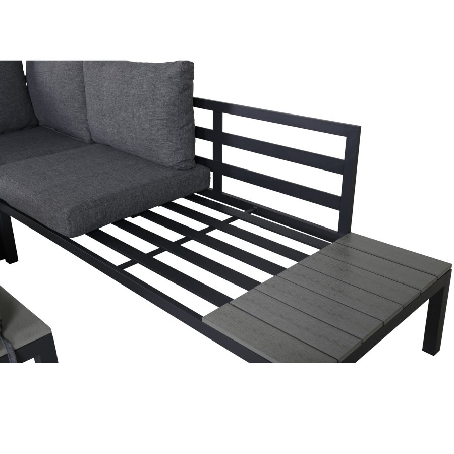 VENTURE DESIGN Odense sofast - gr hynder, gr aintwood og sort aluminium