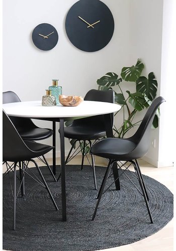 HOUSE NORDIC Oslo spisebordsstol - sort kunstlder og plastik m. sorte stlben