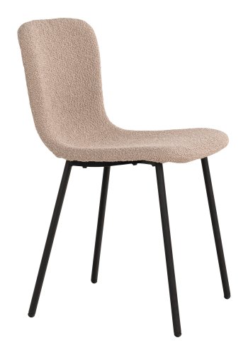HOUSE NORDIC Halden spisebordsstol - beige bouclé stof og sort metal