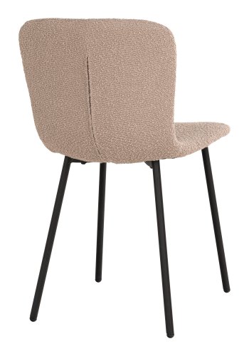 HOUSE NORDIC Halden spisebordsstol - beige bouclé stof og sort metal
