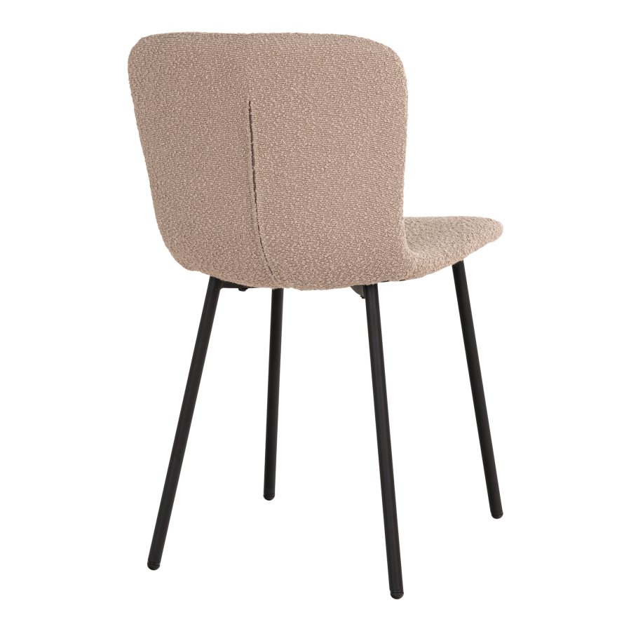 HOUSE NORDIC Halden spisebordsstol - beige bouclé stof og sort metal