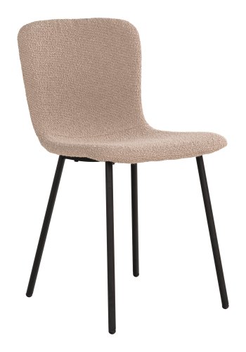 HOUSE NORDIC Halden spisebordsstol - beige bouclé stof og sort metal