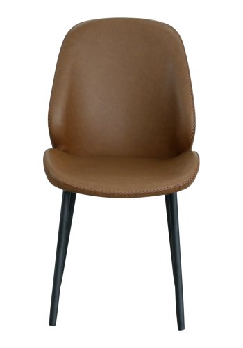 HOUSE NORDIC Monte Carlo spisebordsstol - brun PU og sort metal