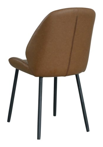 HOUSE NORDIC Monte Carlo spisebordsstol - brun PU og sort metal