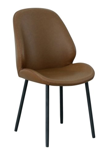 HOUSE NORDIC Monte Carlo spisebordsstol - brun PU og sort metal