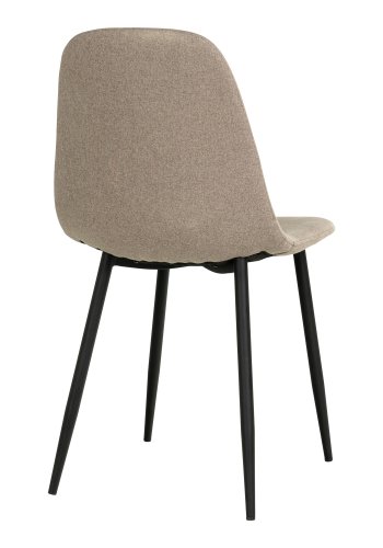 HOUSE NORDIC Stockholm spisebordsstol - stone gr stof og sort metal