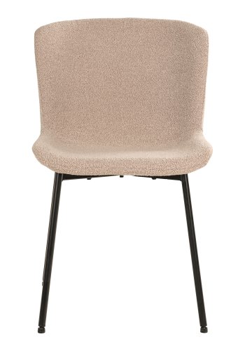 HOUSE NORDIC Maceda spisebordsstol - beige bouclé stof og sort stl