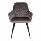 HOUSE NORDIC Harbo spisebordsstol - mushroom velour og metal, m. armln