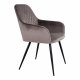 HOUSE NORDIC Harbo spisebordsstol - mushroom velour og metal, m. armln