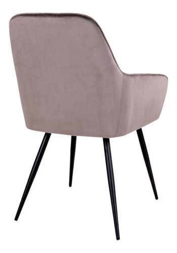 HOUSE NORDIC Harbo spisebordsstol - mushroom velour og metal, m. armln