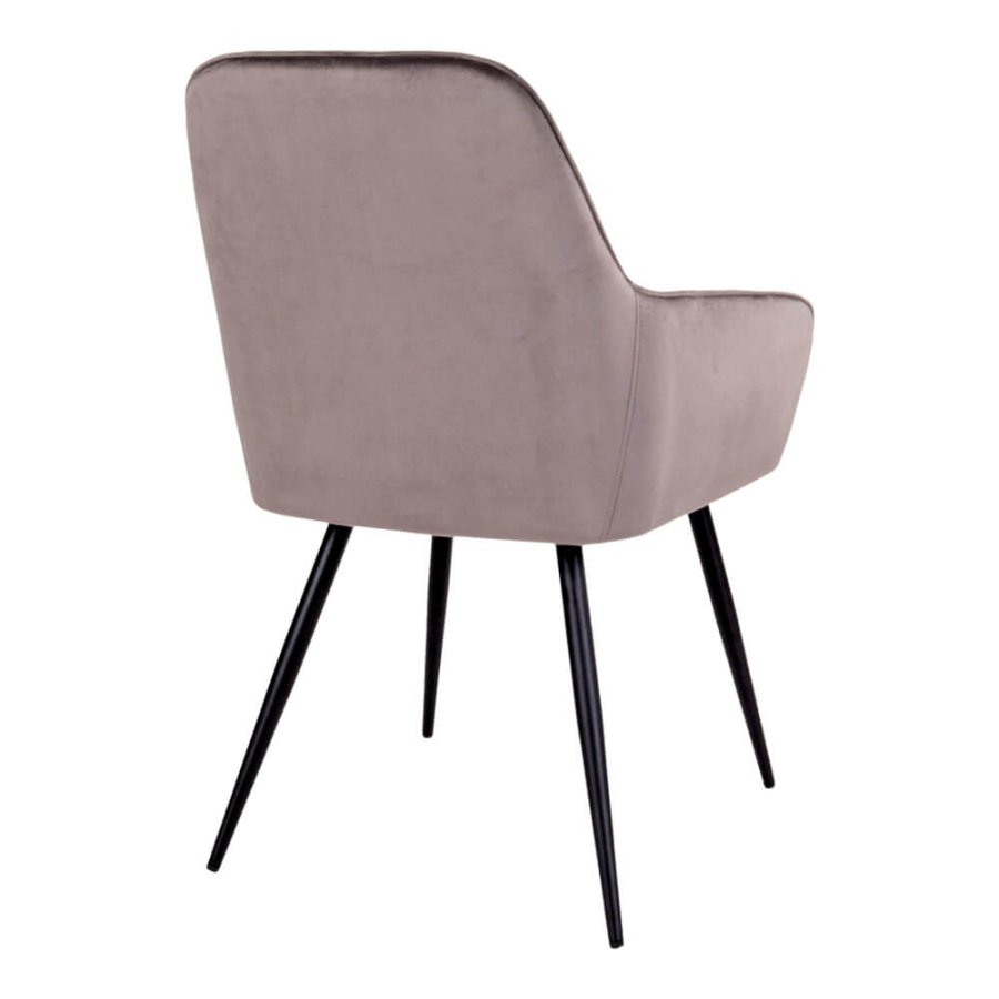 HOUSE NORDIC Harbo spisebordsstol - mushroom velour og metal, m. armln