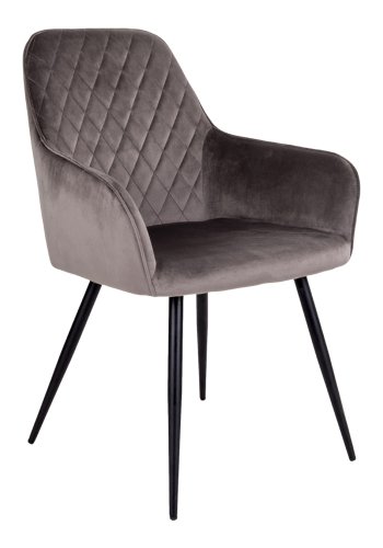 HOUSE NORDIC Harbo spisebordsstol - mushroom velour og metal, m. armln
