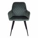 HOUSE NORDIC Harbo spisebordsstol - grn velour og metal, m. armln