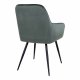 HOUSE NORDIC Harbo spisebordsstol - grn velour og metal, m. armln