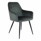 HOUSE NORDIC Harbo spisebordsstol - grn velour og metal, m. armln