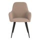 HOUSE NORDIC Harbo spisebordsstol, m. armln - beige bouclé stof og sort metal