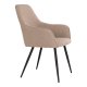 HOUSE NORDIC Harbo spisebordsstol, m. armln - beige bouclé stof og sort metal