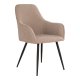HOUSE NORDIC Harbo spisebordsstol, m. armln - beige bouclé stof og sort metal