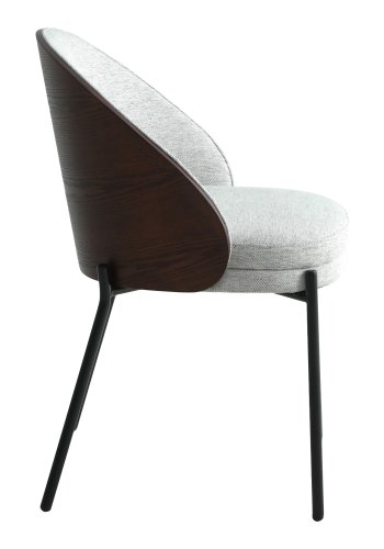 HOUSE NORDIC Canelas spisebordsstol - lysegr stof, mrkebrun MDF og sort stl