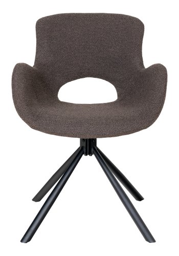 HOUSE NORDIC Amorim spisebordsstol, m. armln og drejefod - mushroom bouclé stof og sort metal