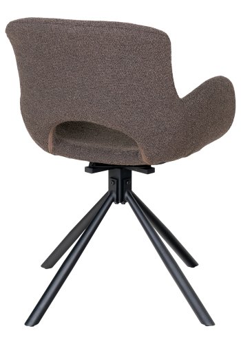HOUSE NORDIC Amorim spisebordsstol, m. armln og drejefod - mushroom bouclé stof og sort metal