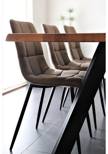 HOUSE NORDIC Middelfart spisebordsstol - lysebrunt mikrofiber stof