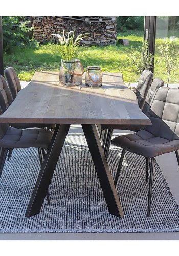 HOUSE NORDIC Middelfart spisebordsstol - grt mikrofiber stof