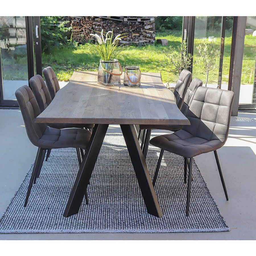 HOUSE NORDIC Middelfart spisebordsstol - grt mikrofiber stof