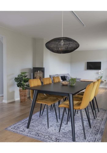 HOUSE NORDIC Middelfart spisebordsstol - gul polyester og stl