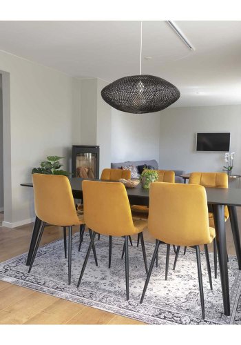 HOUSE NORDIC Middelfart spisebordsstol - gul polyester og stl