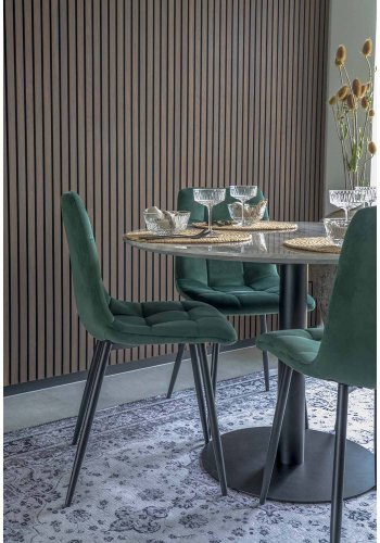 HOUSE NORDIC Middelfart spisebordsstol - mrkegrn velour og sort stl