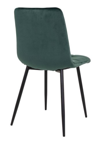 HOUSE NORDIC Middelfart spisebordsstol - mrkegrn velour og sort stl