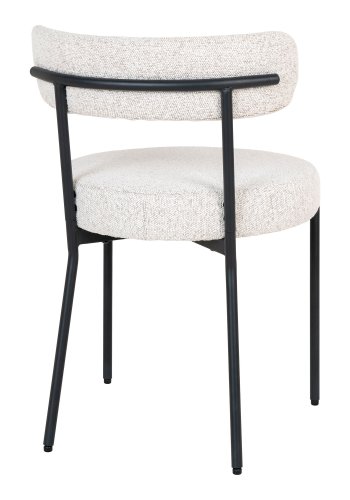 HOUSE NORDIC Spisebordsstol, hvid bouclé med sorte ben, HN1270