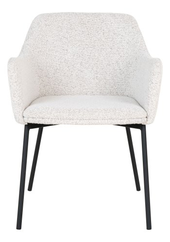 HOUSE NORDIC Spisebordsstol, hvid bouclé med sorte ben, HN1270