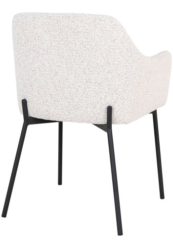 HOUSE NORDIC Spisebordsstol, hvid bouclé med sorte ben, HN1270