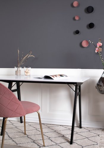 HOUSE NORDIC Geneve spisebordsstol - rosa/messing velour/stl 