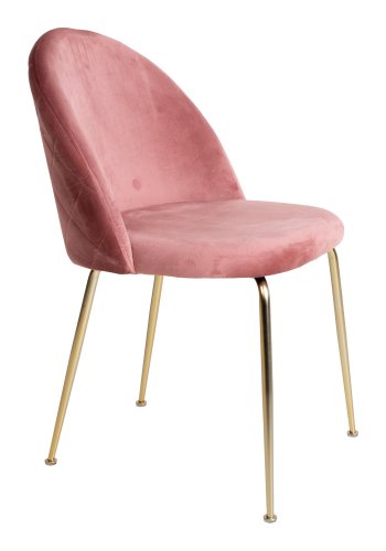 HOUSE NORDIC Geneve spisebordsstol - rosa/messing velour/stl 