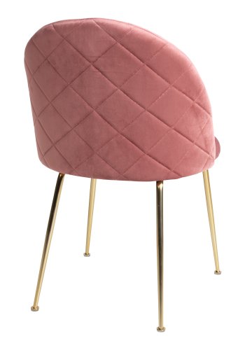 HOUSE NORDIC Geneve spisebordsstol - rosa/messing velour/stl 