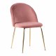 HOUSE NORDIC Geneve spisebordsstol - rosa/messing velour/stl 
