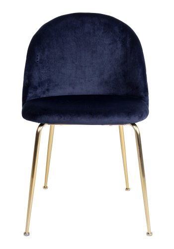 HOUSE NORDIC Geneve spisebordsstol - bl/messing velour/stl 