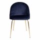 HOUSE NORDIC Geneve spisebordsstol - bl/messing velour/stl 