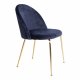 HOUSE NORDIC Geneve spisebordsstol - bl/messing velour/stl 
