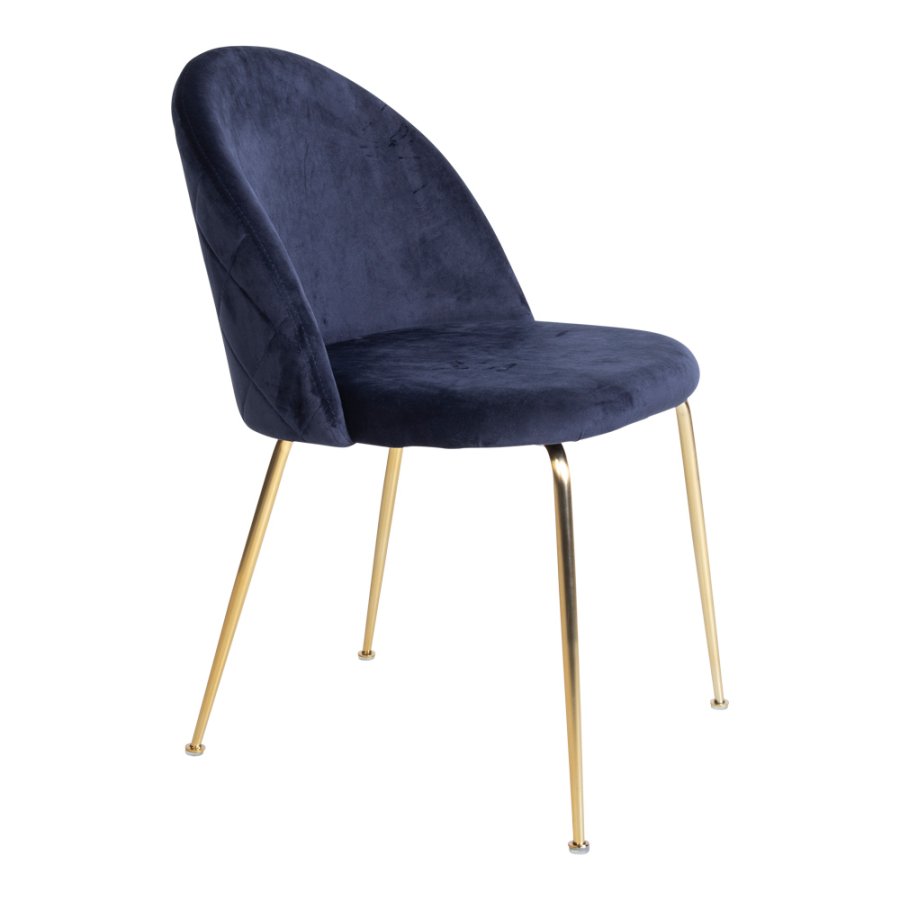 HOUSE NORDIC Geneve spisebordsstol - bl/messing velour/stl 
