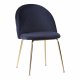 HOUSE NORDIC Geneve spisebordsstol - bl/messing velour/stl 