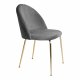 HOUSE NORDIC Geneve spisebordsstol - gr/messing velour/stl 