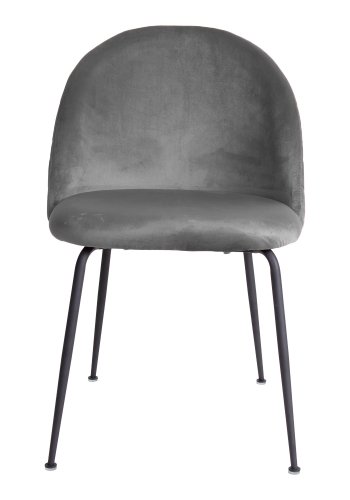 HOUSE NORDIC Geneve spisebordsstol - gr/sort velour/stl 