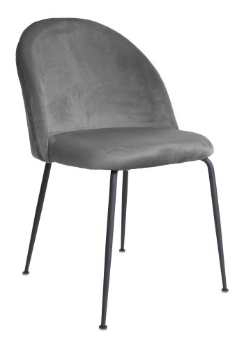 HOUSE NORDIC Geneve spisebordsstol - gr/sort velour/stl 