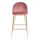 HOUSE NORDIC Lausanne barstol, m. rygln og fodsttte - rosa velour og messing stl
