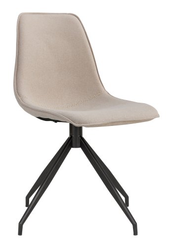 HOUSE NORDIC Monaco spisebordsstol, m. drejefod - sand polyester stof og sort metal